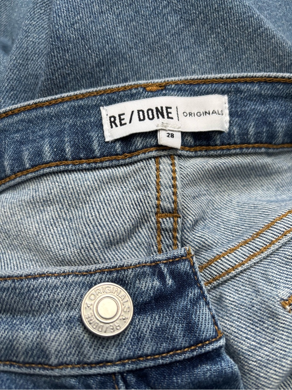 Re/Done Originals Double Needle Long Straight Hazey Blue - Picture 3 of 6